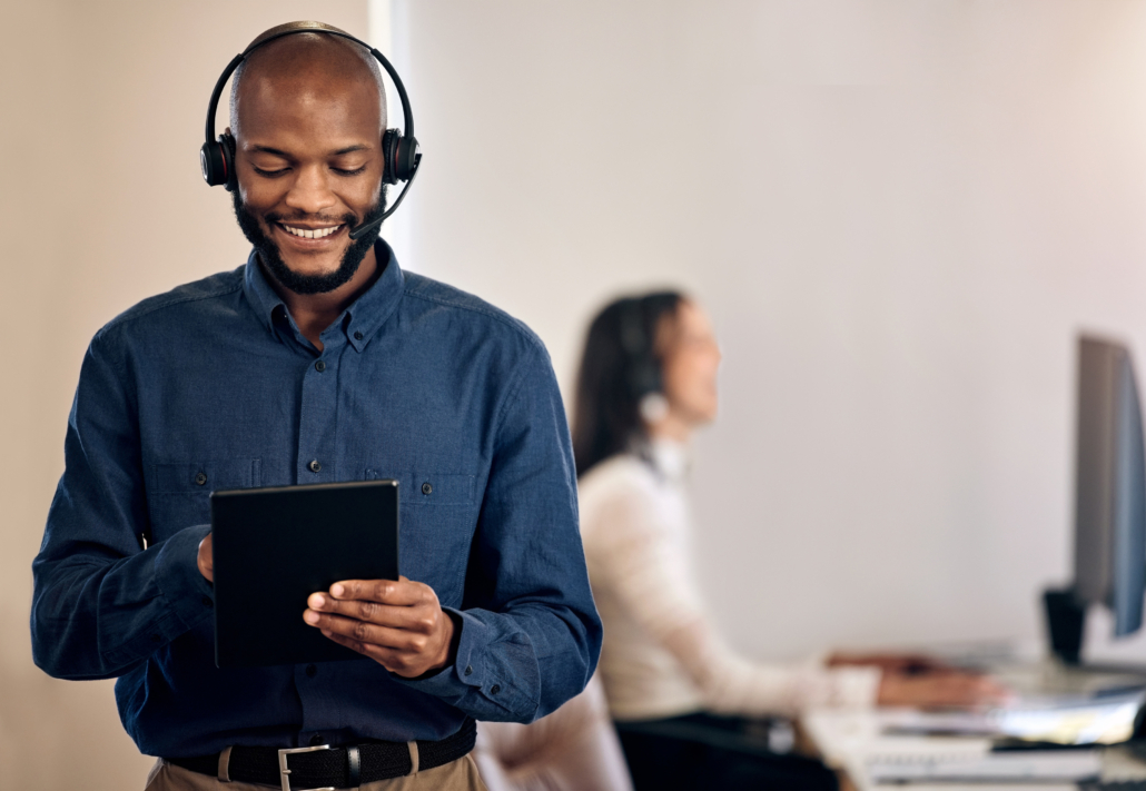 call-center-tablet-man-online-customer-service-crm-telemarketing-support-black-person-consultant-agent-with-smile-technology-online-sales-contact-us-help-desk-advice
